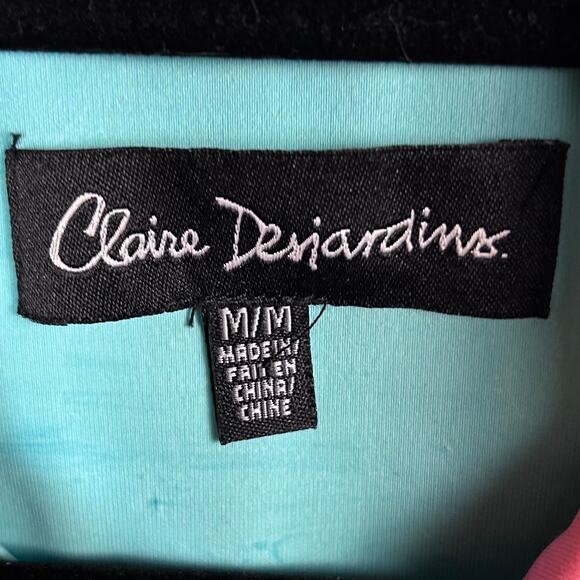 Claire Desjardins Track Jacket Medium Art to Wear Painting Floral Colorful - Picture 10 of 11